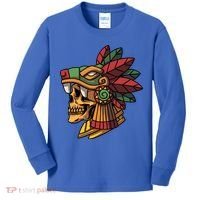 Quetzalcoatl Aztec Skull Mayan Ancient Inca Toltec Gift Kids Long Sleeve Shirt thumb 0