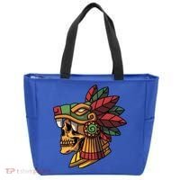 Quetzalcoatl Aztec Skull Mayan Ancient Inca Toltec Gift Tote Bag thumb 0