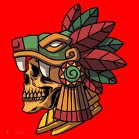 Quetzalcoatl Aztec Skull Mayan Ancient Inca Toltec Gift Santa Hat thumb 1
