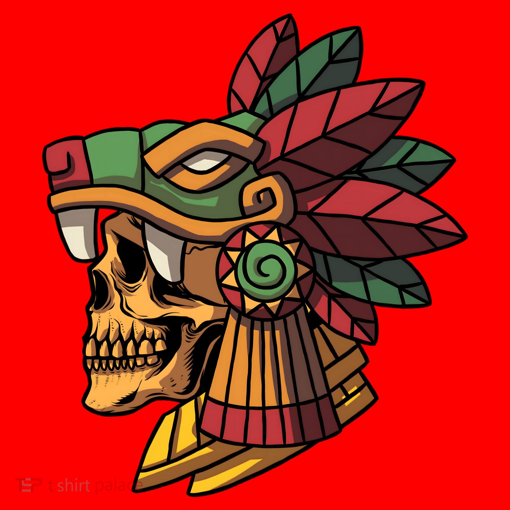 Quetzalcoatl Aztec Skull Mayan Ancient Inca Toltec Gift Santa Hat