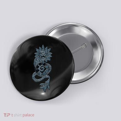Quetzalcoatl Aztec Serpent Mayan Aztec Stone Inca Toltec Button