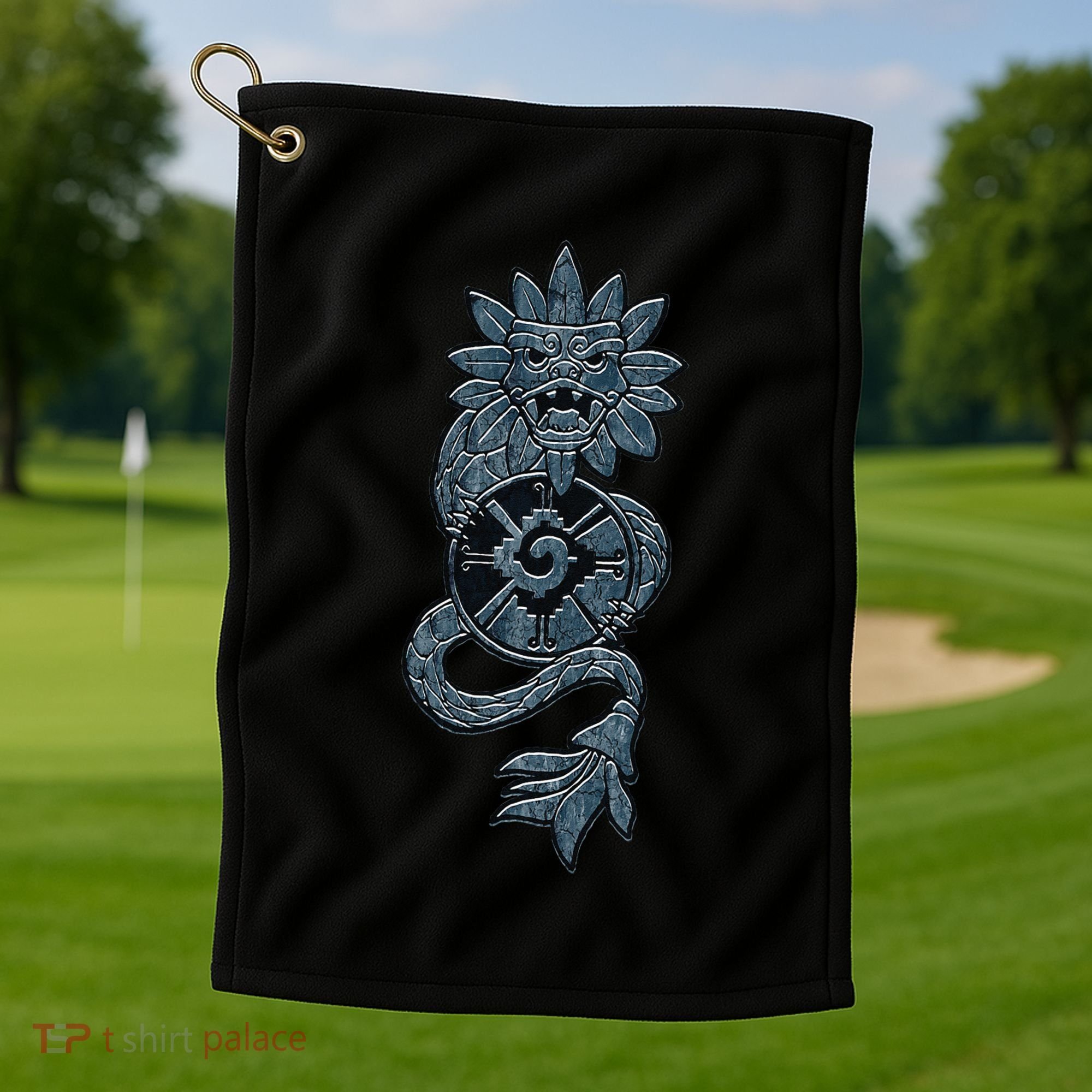 Quetzalcoatl Aztec Serpent Mayan Aztec Stone Inca Toltec Golf Towel