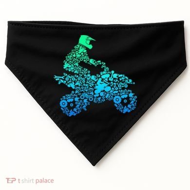 Quad Biker Atv 4 Wheeler Funny Quad Gift USA-Made Doggie Bandana