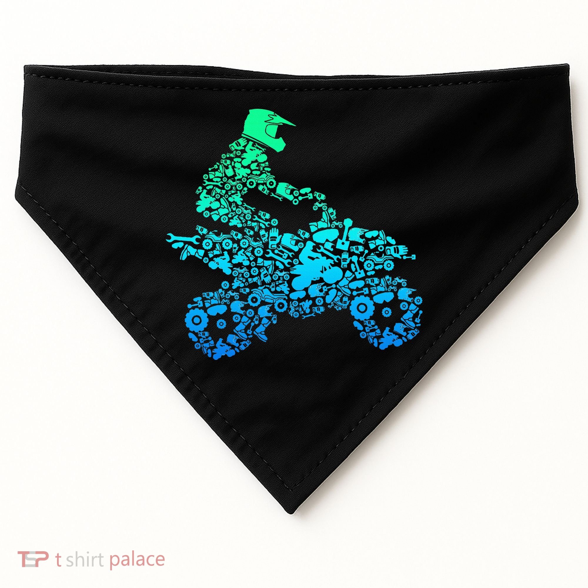 Quad Biker Atv 4 Wheeler Funny Quad Gift USA-Made Doggie Bandana