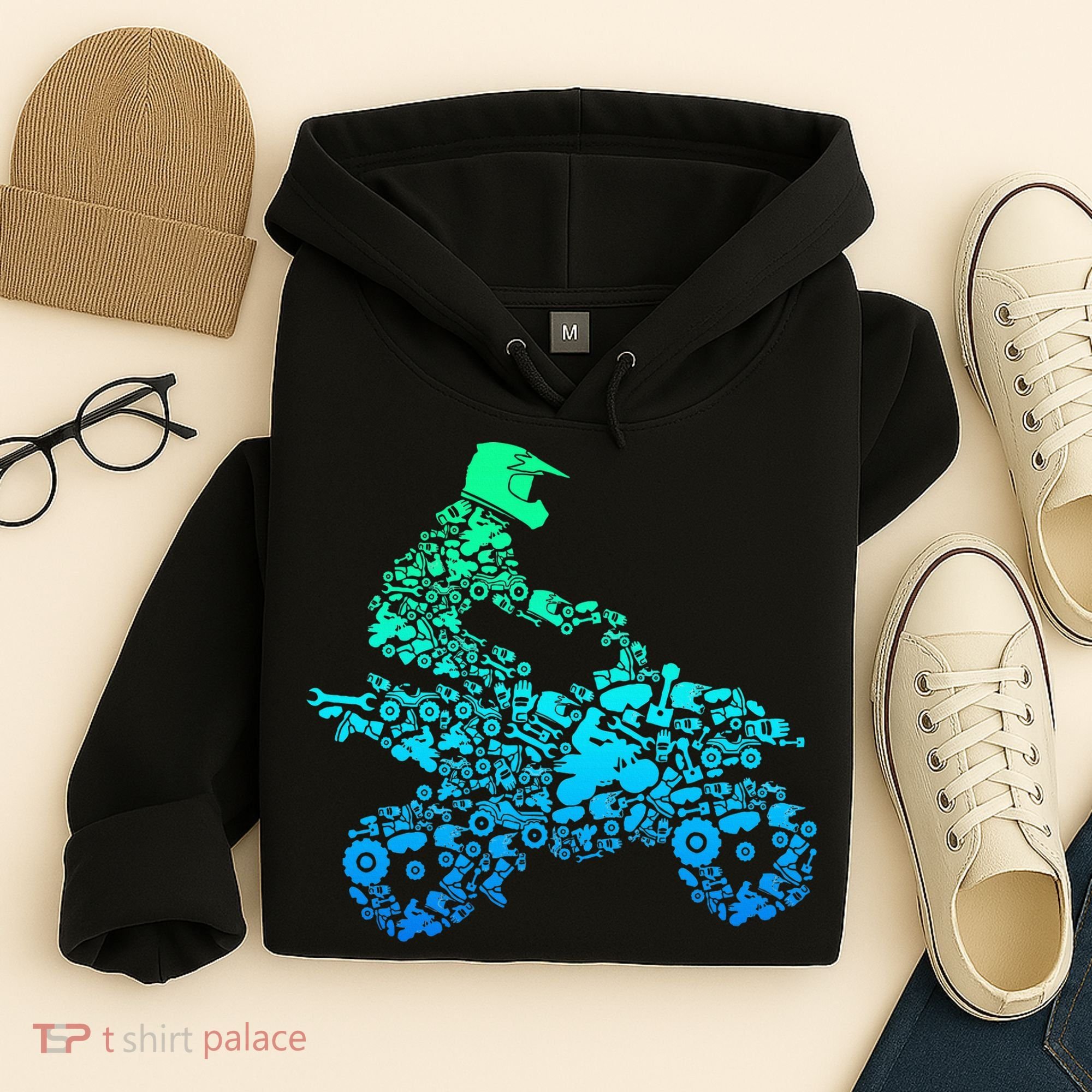 Quad Biker Atv 4 Wheeler Funny Quad Gift Hoodie