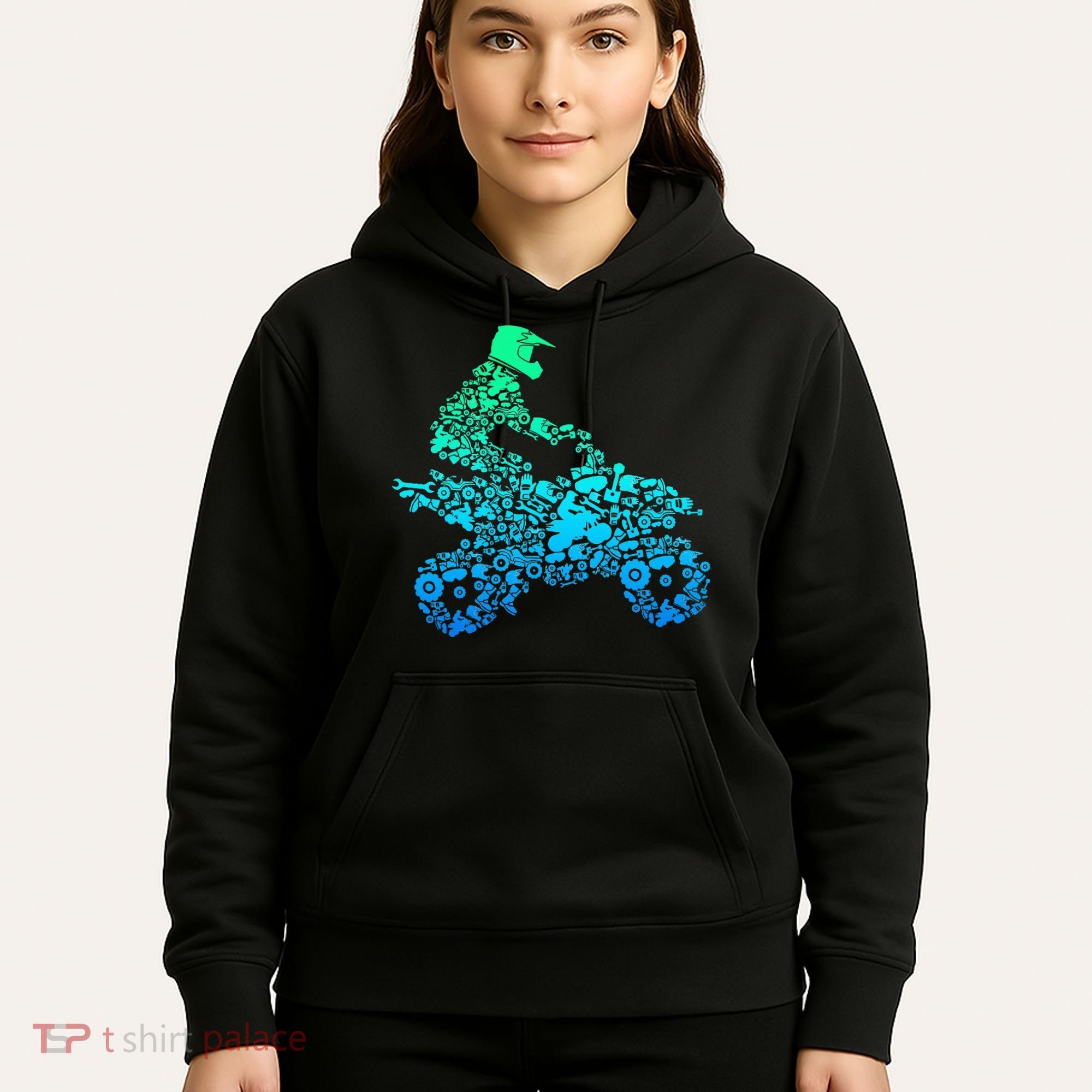 Quad Biker Atv 4 Wheeler Funny Quad Gift Hoodie