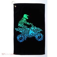 Quad Biker Atv 4 Wheeler Funny Quad Gift Golf Towel thumb 0