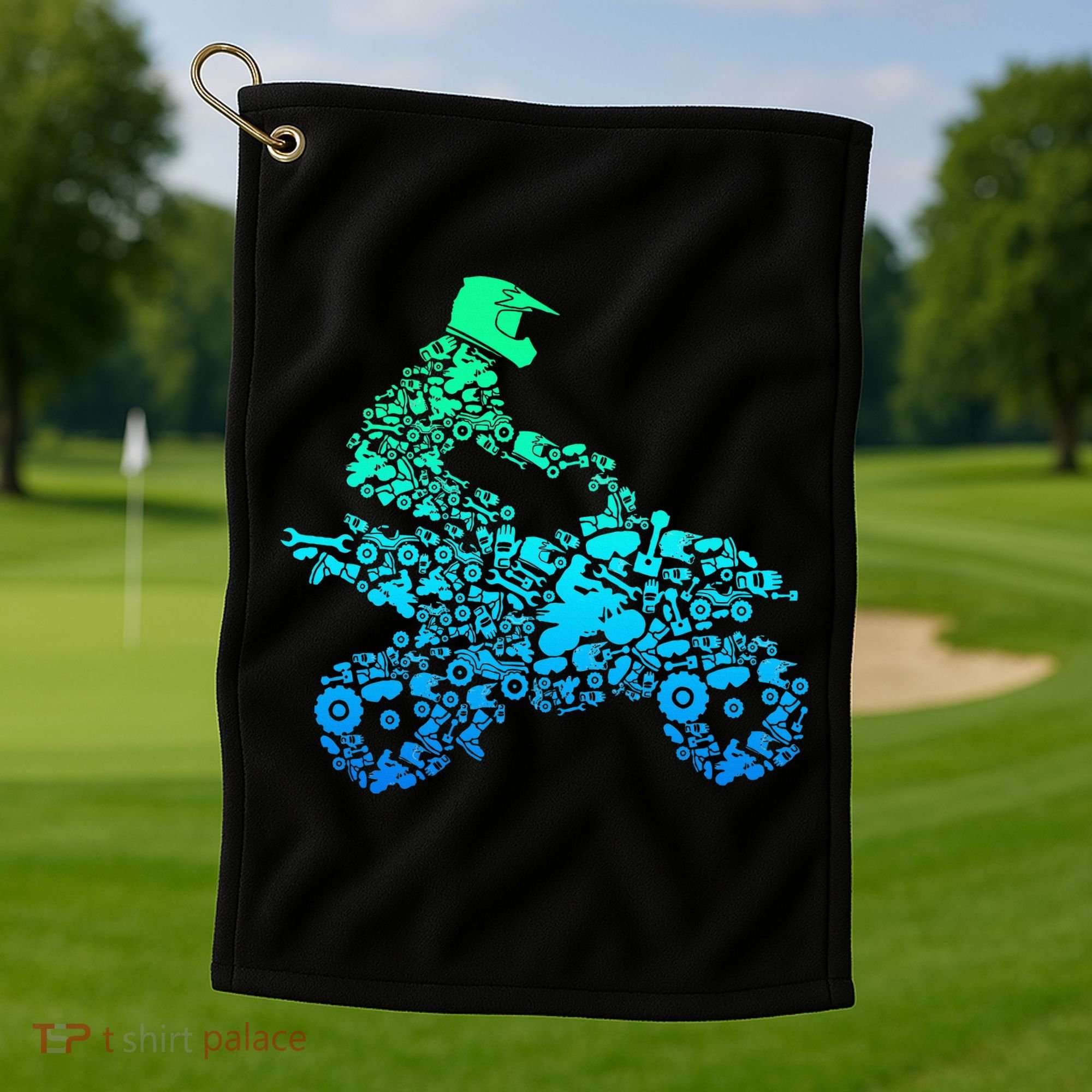 Quad Biker Atv 4 Wheeler Funny Quad Gift Golf Towel