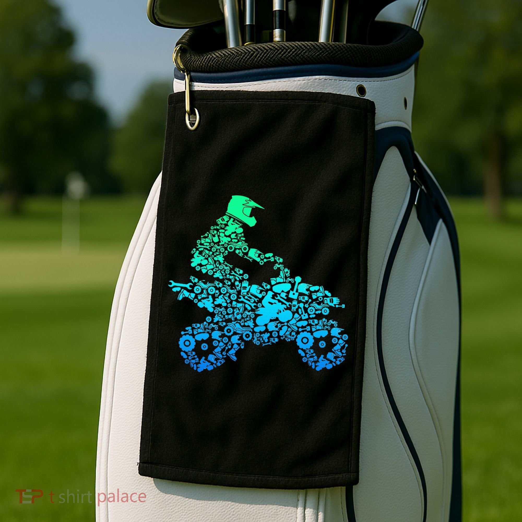 Quad Biker Atv 4 Wheeler Funny Quad Gift Golf Towel