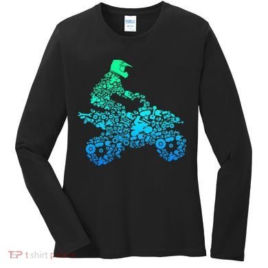 Quad Biker Atv 4 Wheeler Funny Quad Gift Women's Long Sleeve Shirt