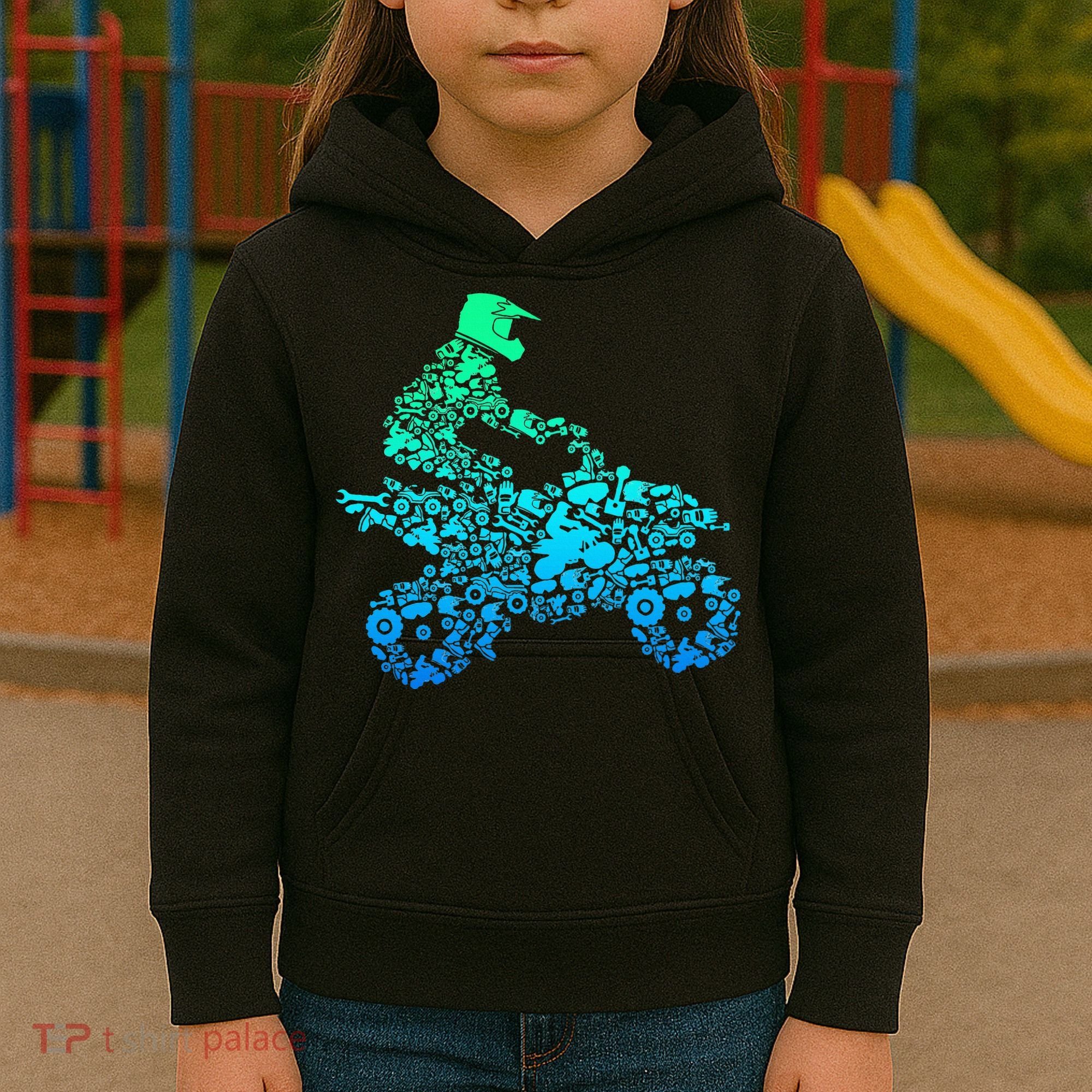 Quad Biker Atv 4 Wheeler Funny Quad Gift Kids Hoodie