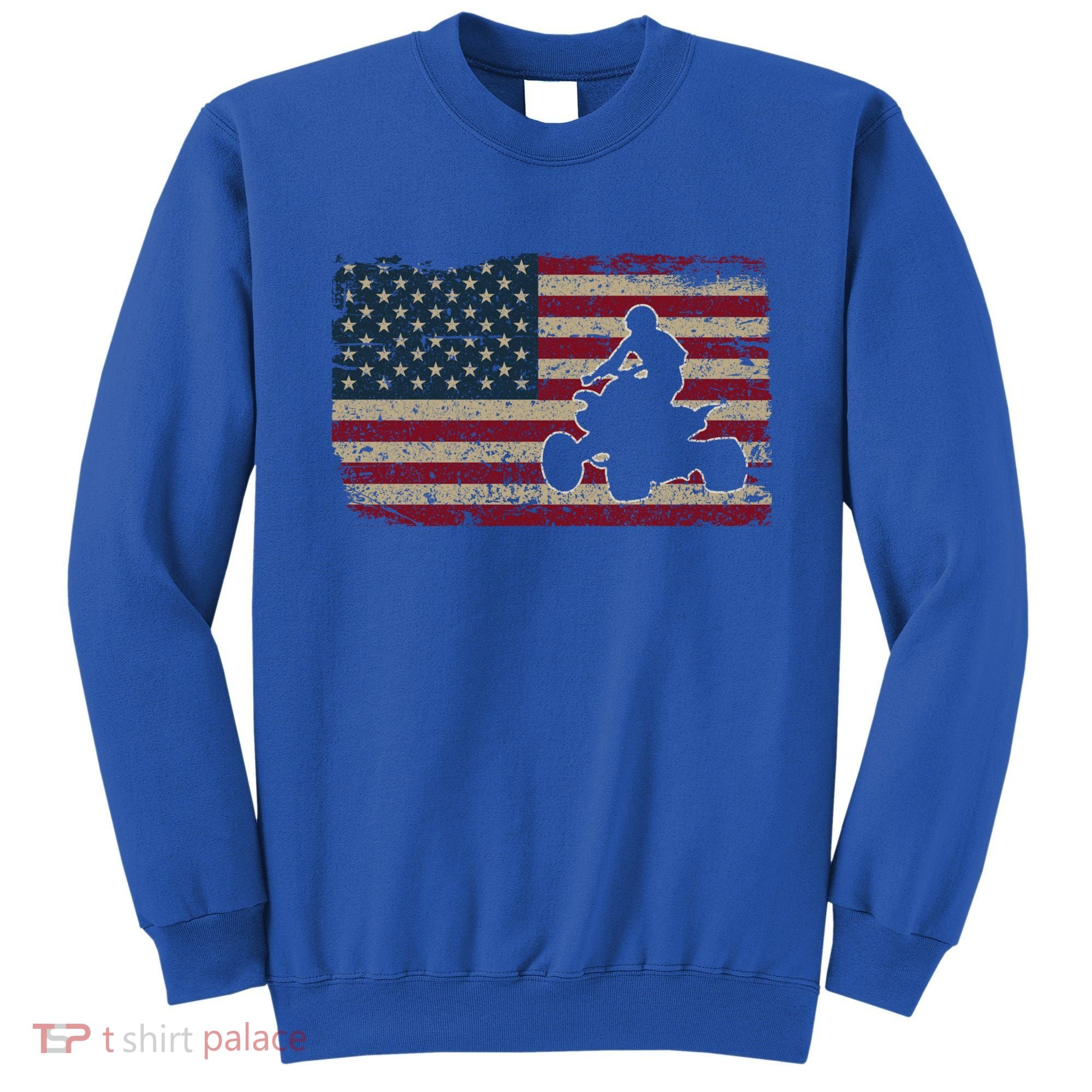 Quad Biker America Flag Gift I Atv Four Wheeler Quad Bike Gift Sweatshirt