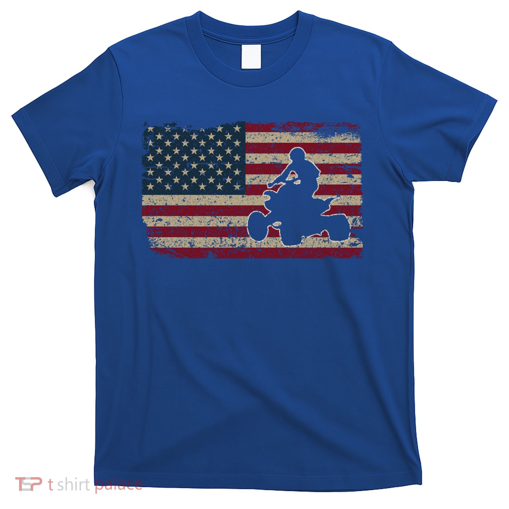 Quad Biker America Flag Gift I Atv Four Wheeler Quad Bike Gift T-Shirt