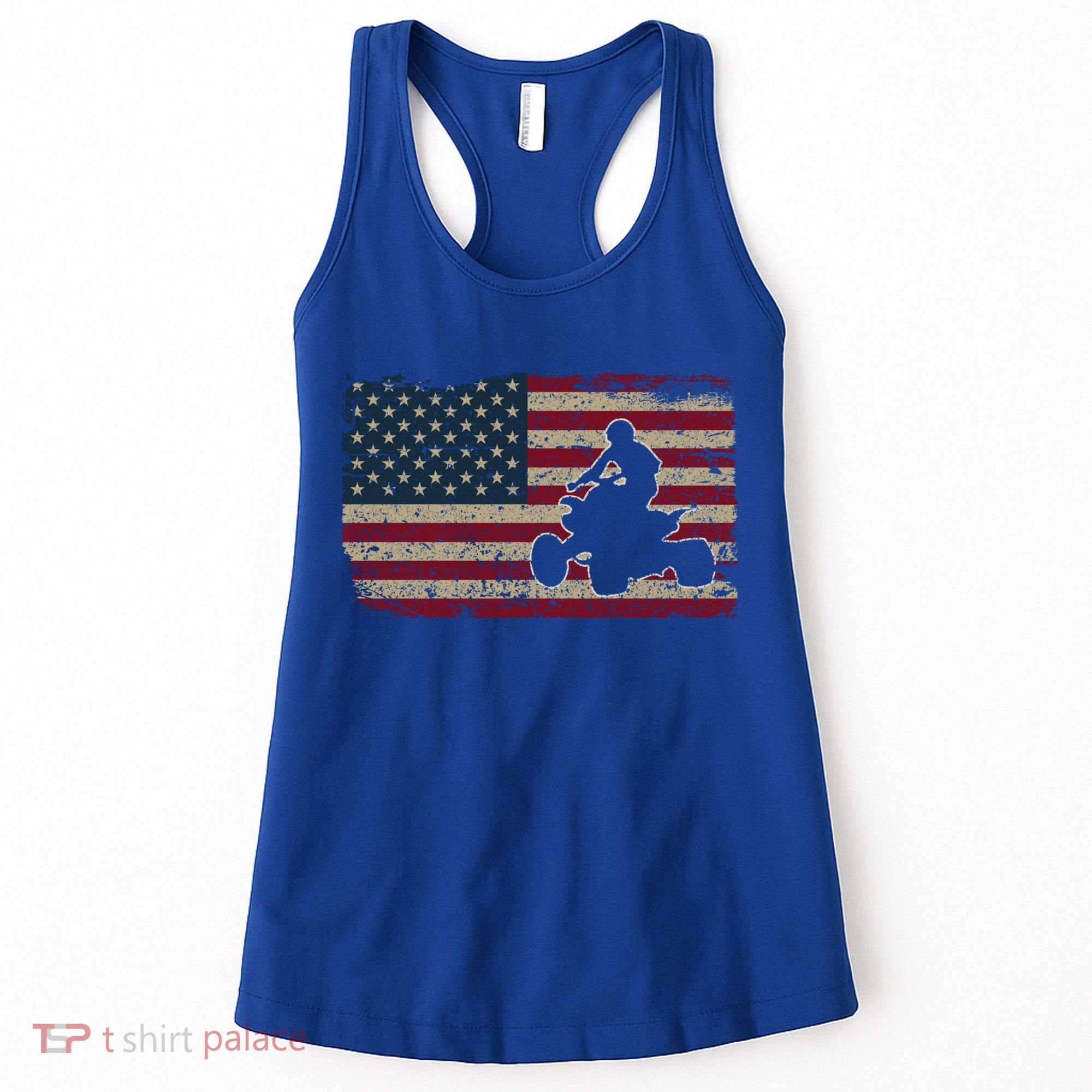 Quad Biker America Flag Gift I Atv Four Wheeler Quad Bike Gift Women's Tank Top