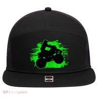 Quad Bike Atv Gift 7 Panel Mesh Trucker Snapback Hat thumb 0