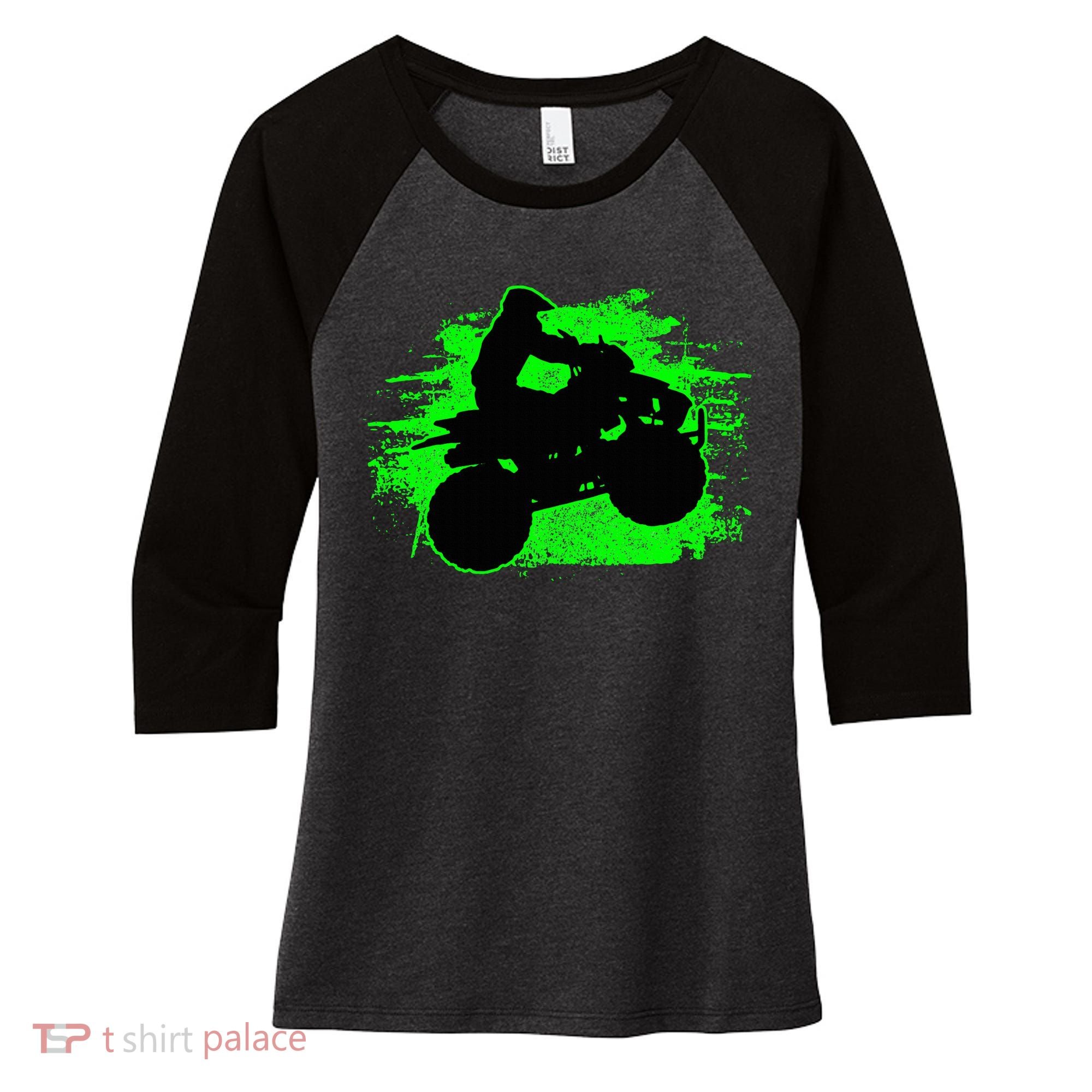 Quad Bike Atv Gift Women's Tri-Blend 3/4-Sleeve Raglan Shirt