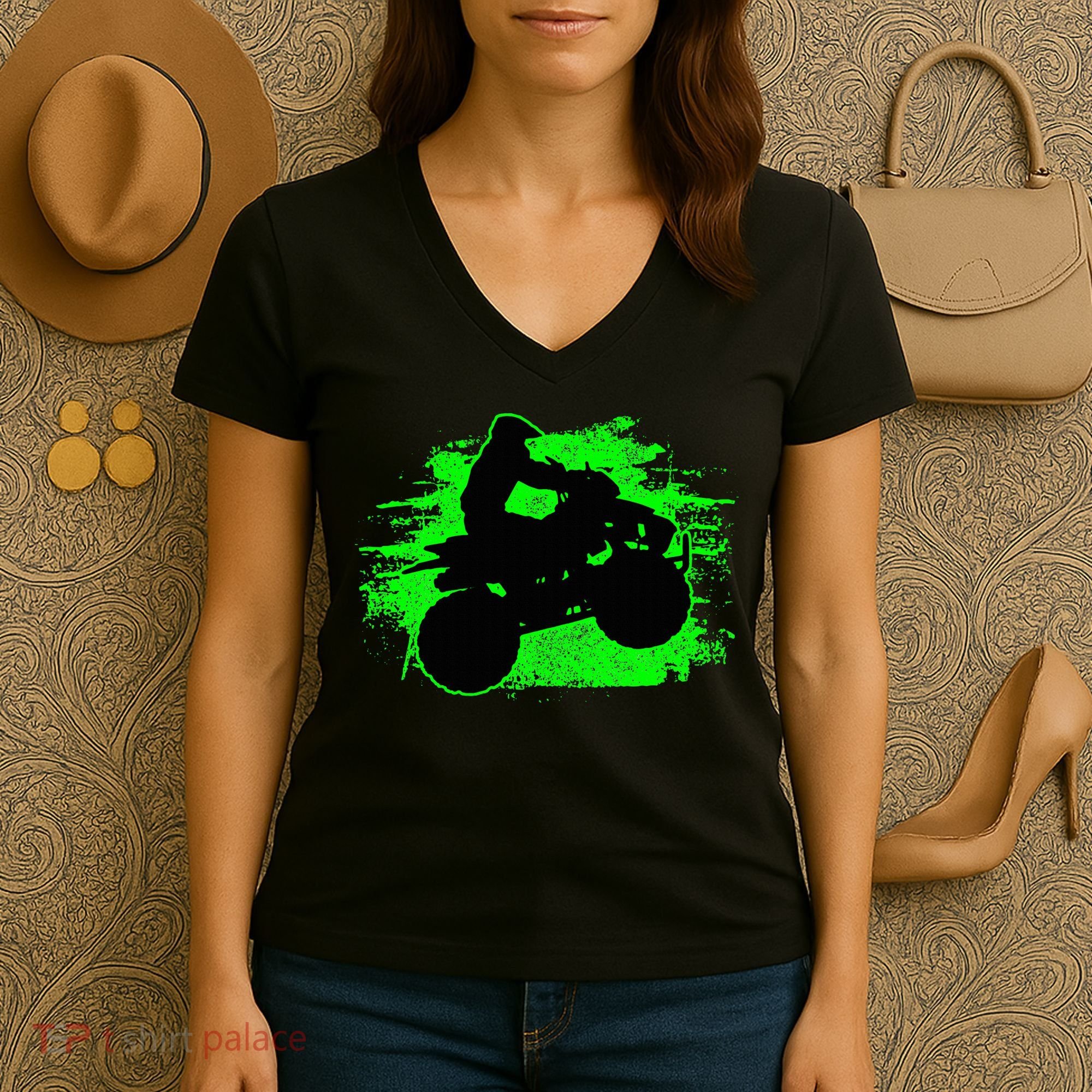 Quad Bike Atv Gift Women's V-Neck T-Shirt
