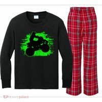 Quad Bike Atv Gift Kids Long Sleeve Plaid Pajama Set thumb 0
