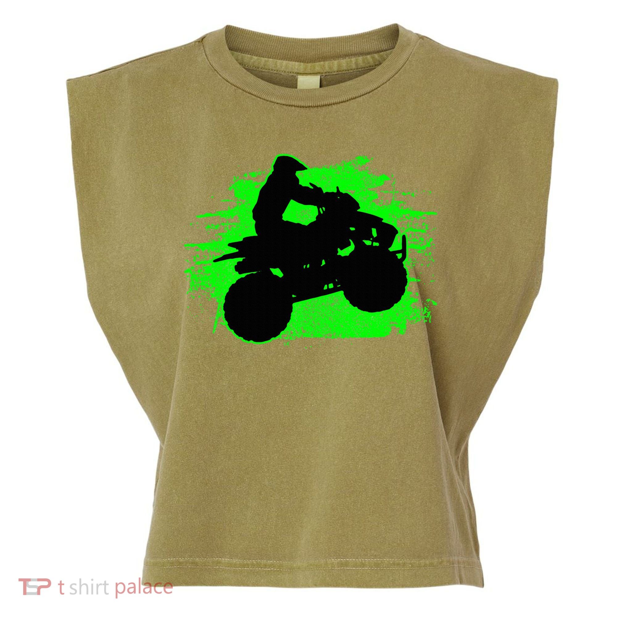 Quad Bike Atv Gift Garment-Dyed Women's Muscle Tee