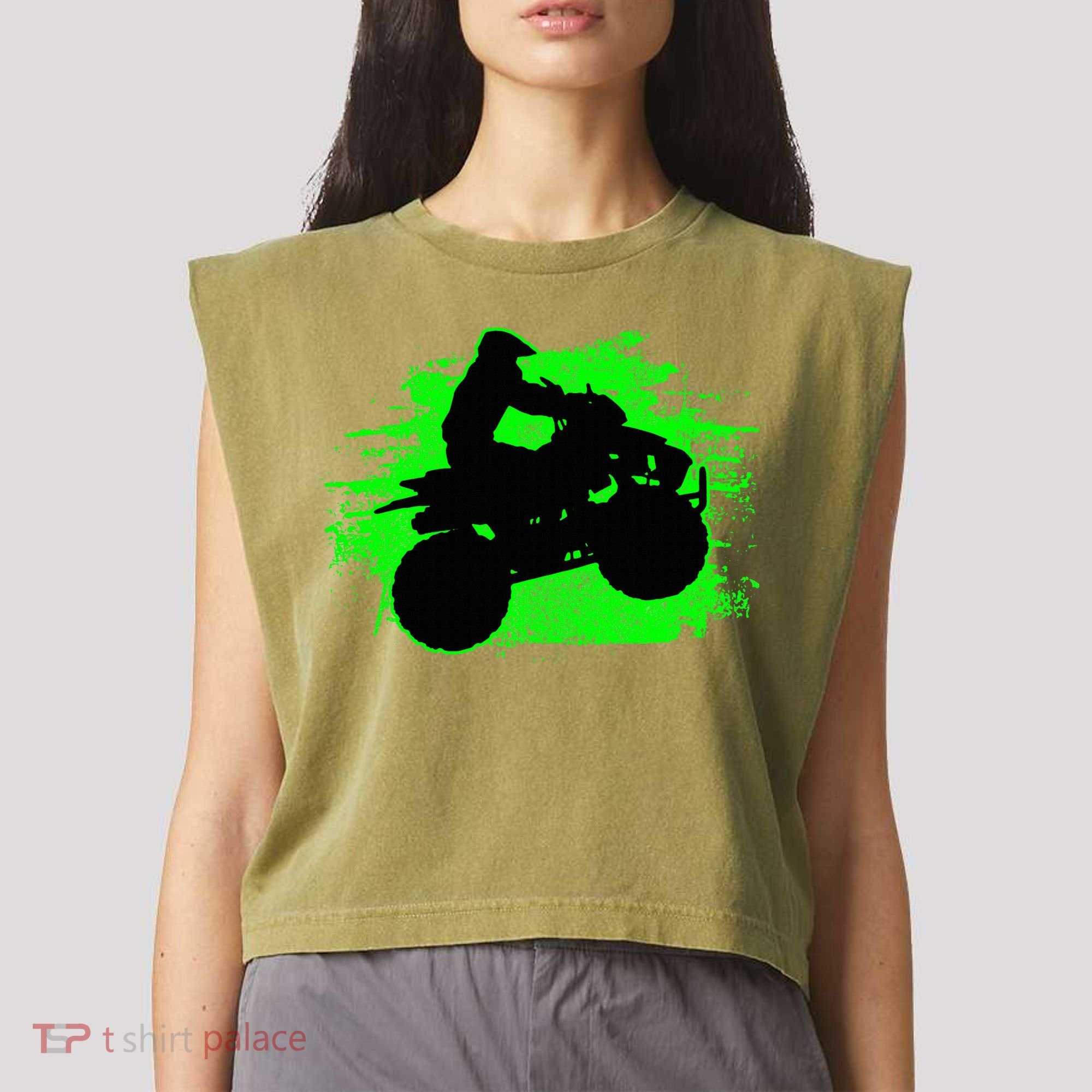 Quad Bike Atv Gift Garment-Dyed Women's Muscle Tee