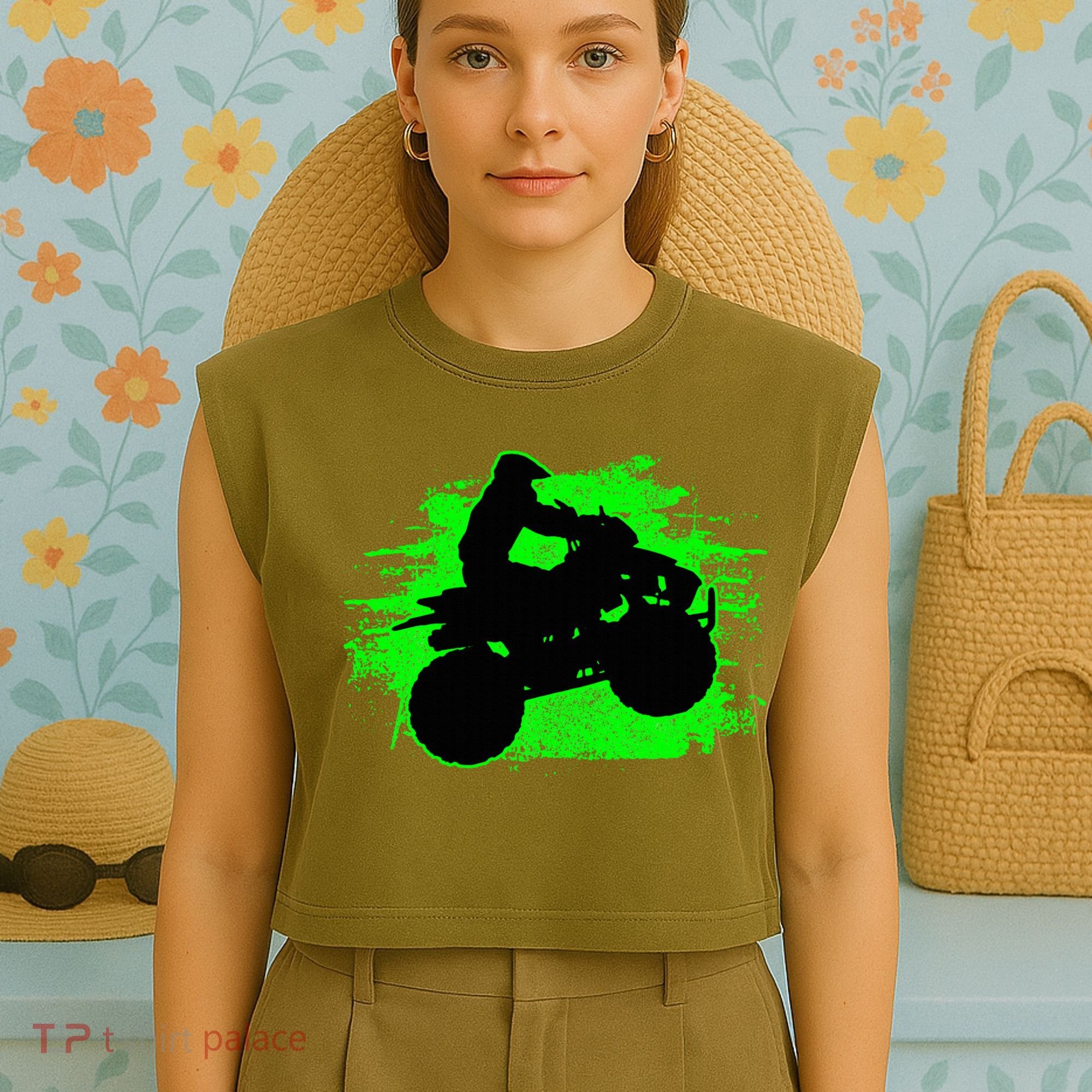 Quad Bike Atv Gift Garment-Dyed Women's Muscle Tee
