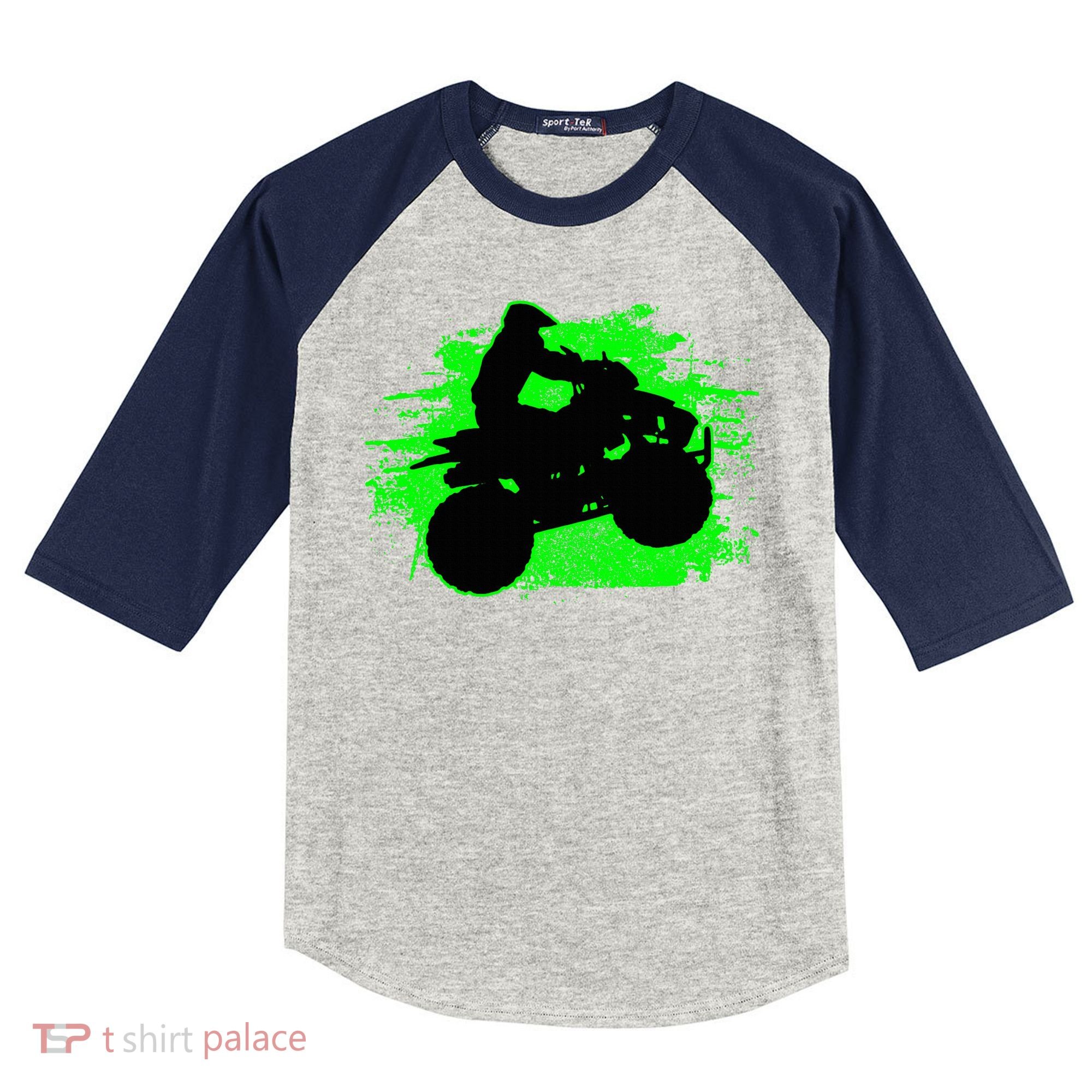 Quad Bike Atv Gift Kids Colorblock Raglan Jersey