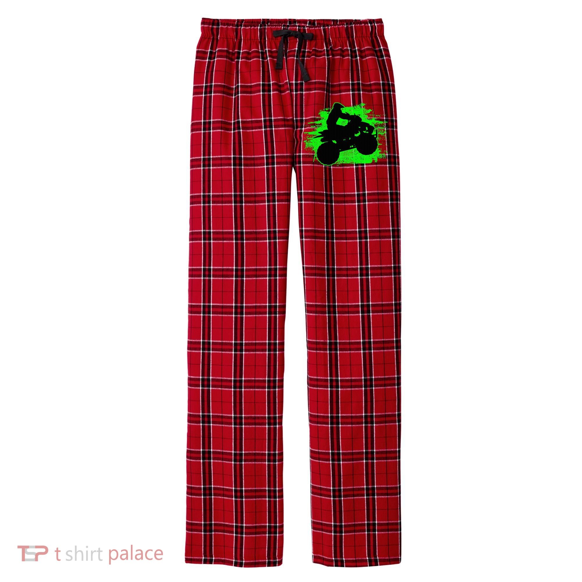Quad Bike Atv Gift Men's Flannel Plaid Pajama Pants