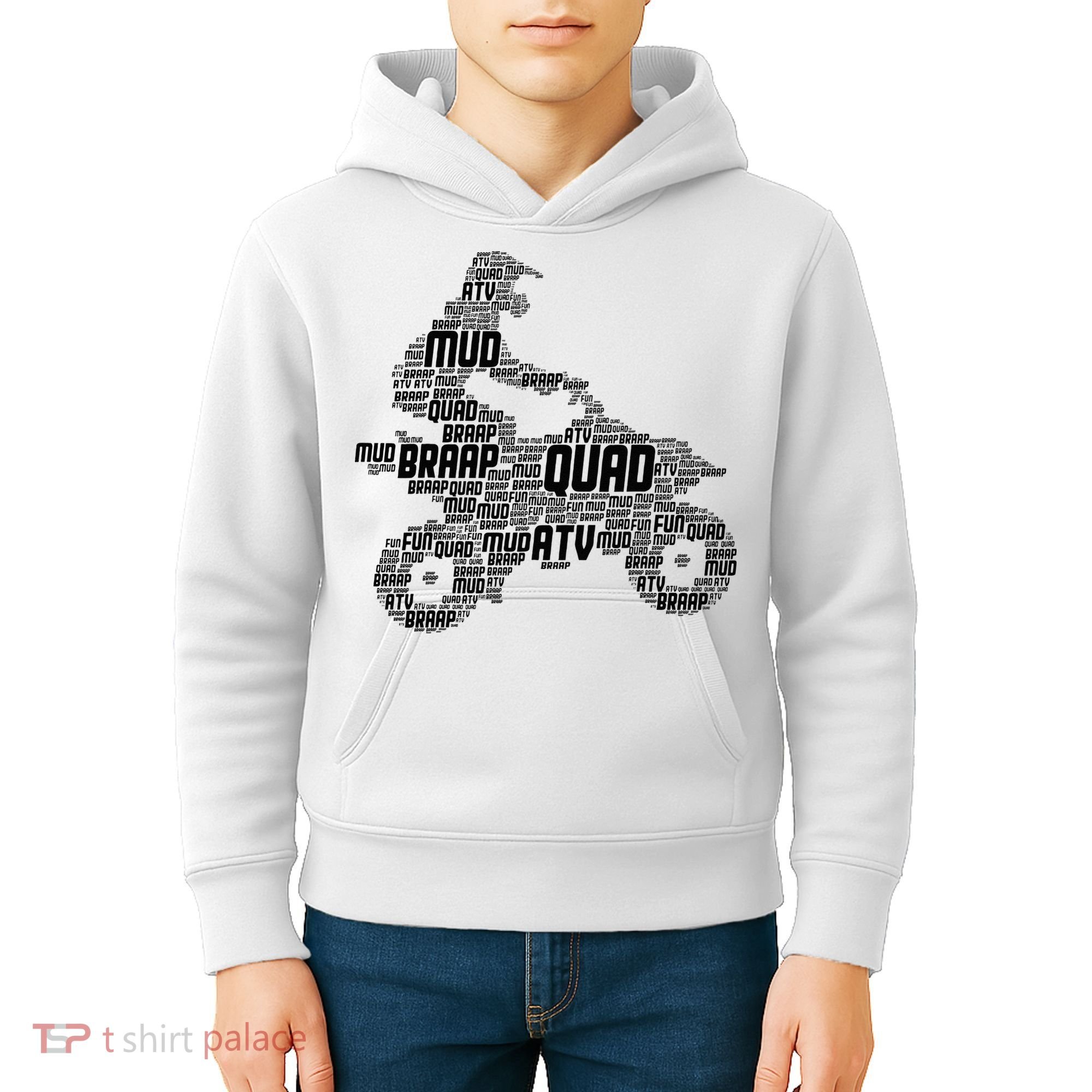 Quad Biker ATV 4 Wheeler Funny Quad Kids Hoodie