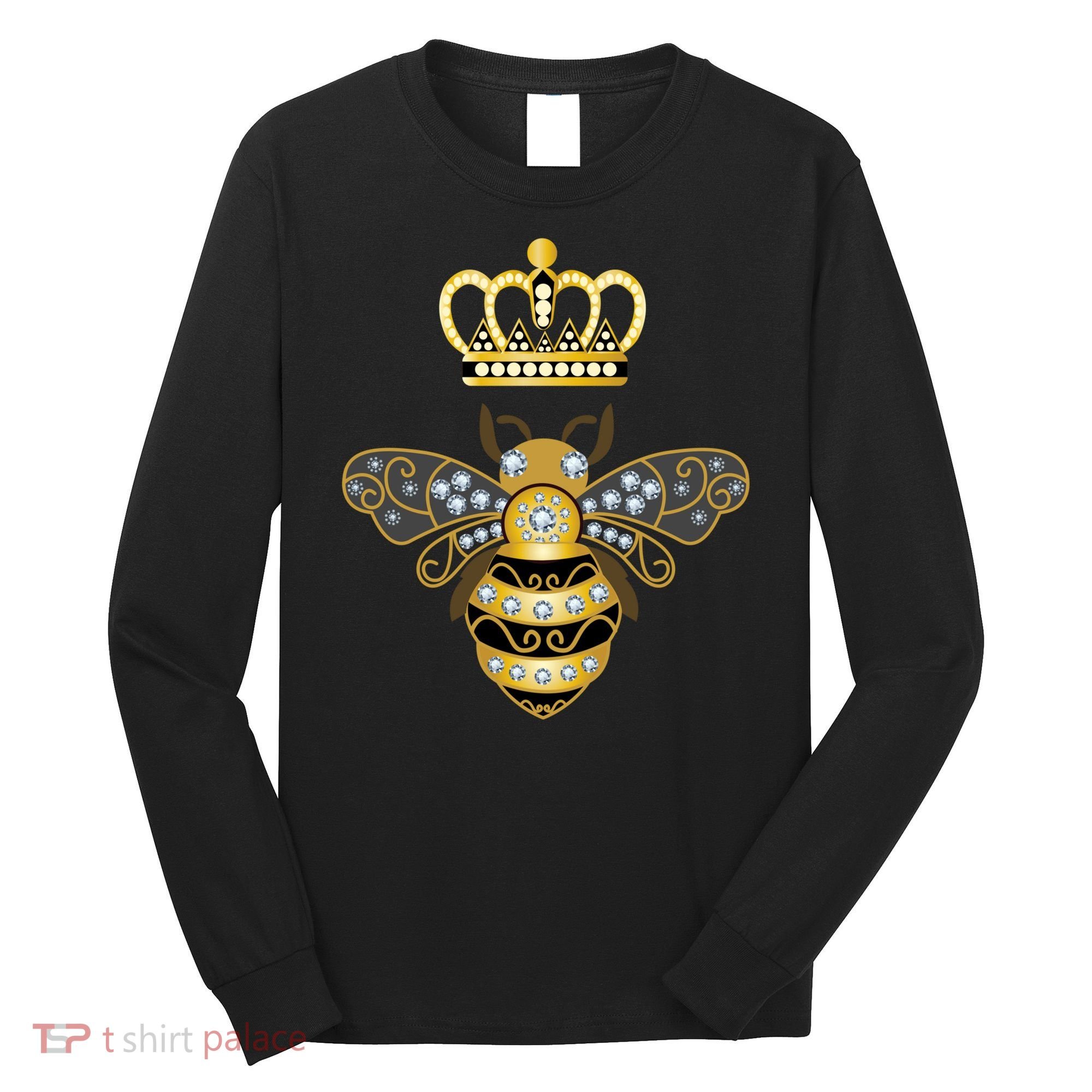 Queen Bee Crown Girl Honey Hive Beekeeping Bee Long Sleeve Shirt