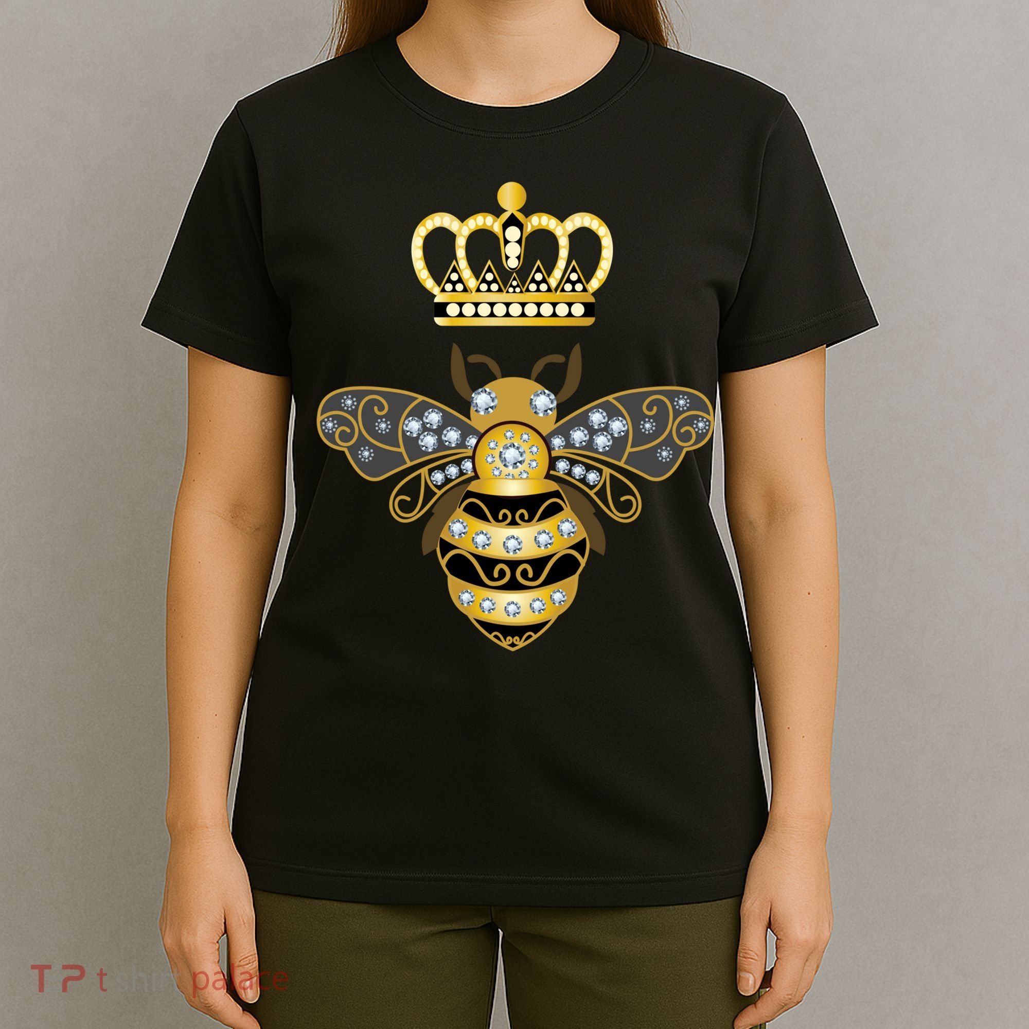 Queen Bee Crown Girl Honey Hive Beekeeping Bee T-Shirt