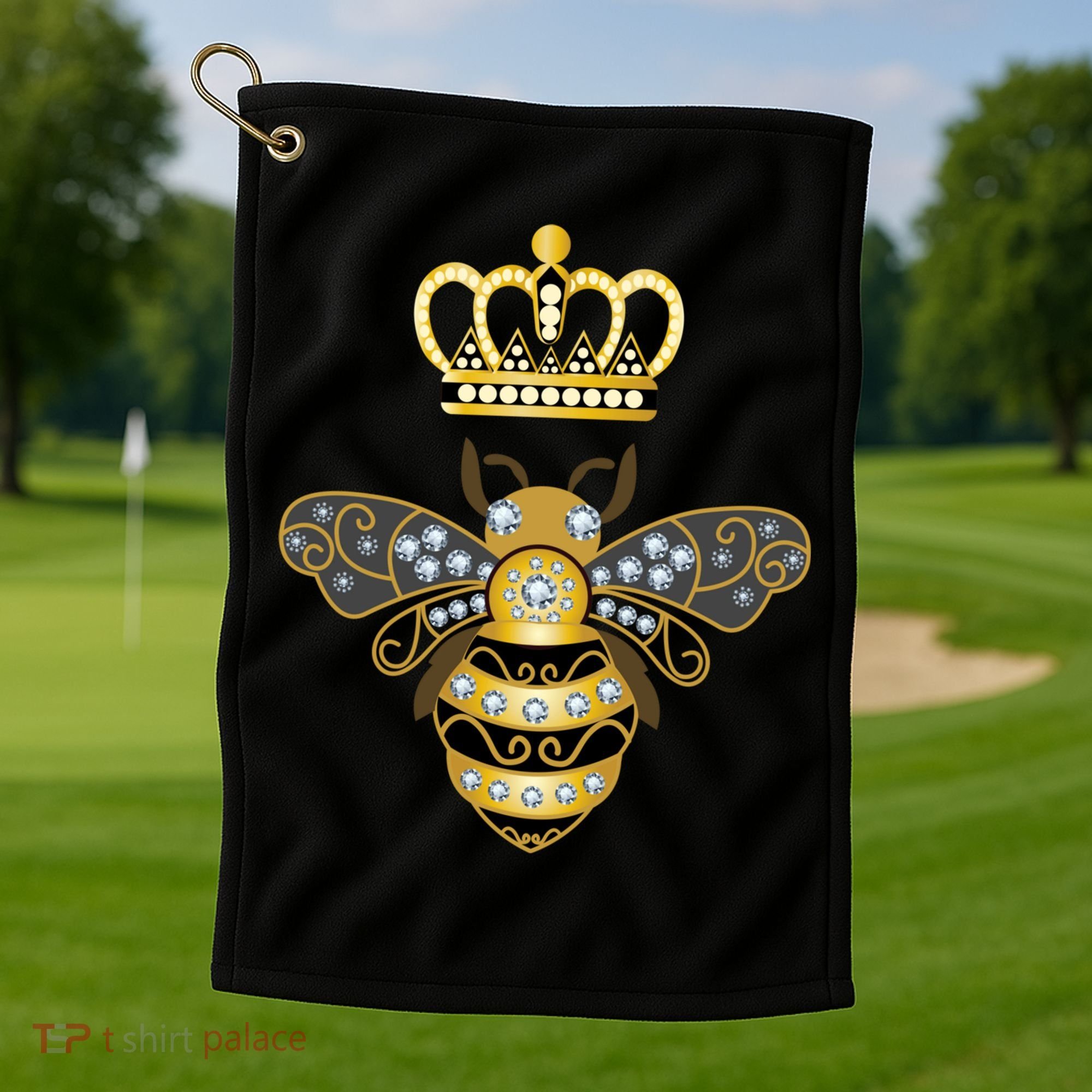 Queen Bee Crown Girl Honey Hive Beekeeping Bee Golf Towel