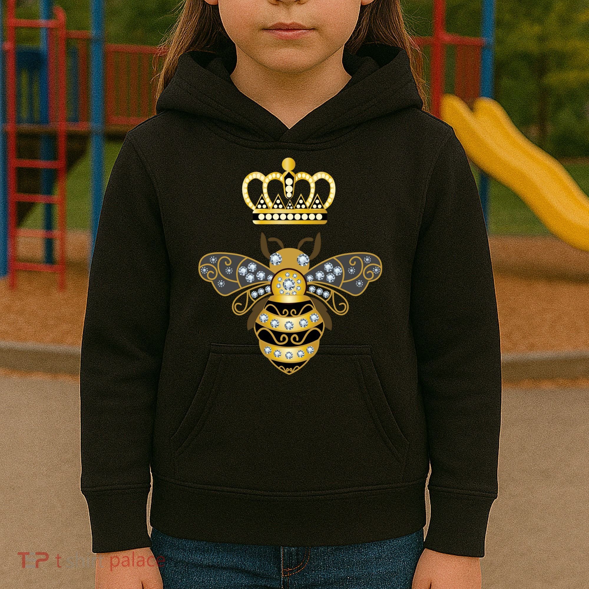 Queen Bee Crown Girl Honey Hive Beekeeping Bee Kids Hoodie
