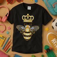 Queen Bee Crown Girl Honey Hive Beekeeping Bee Kids T-Shirt thumb 3