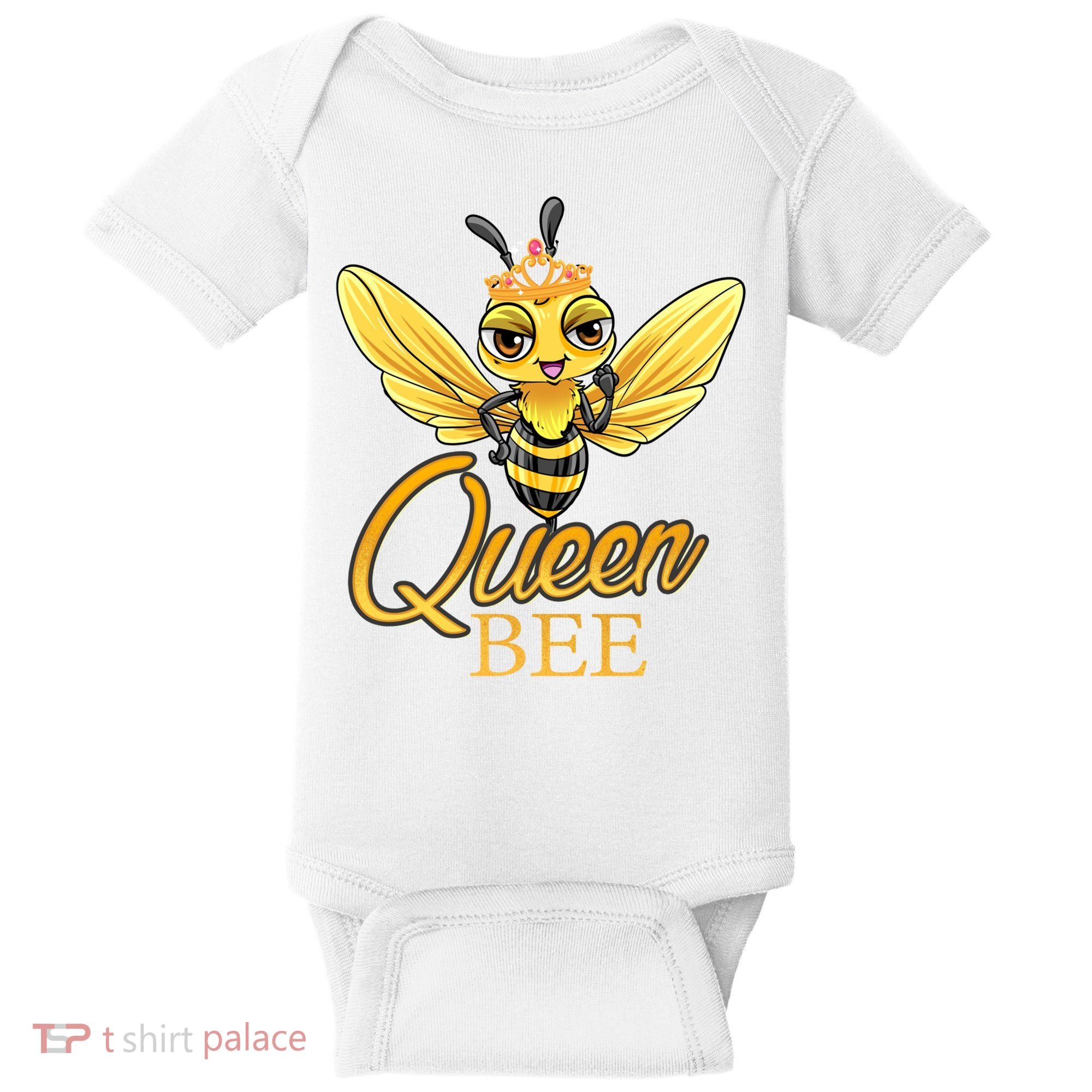 Queen Bee Crown Women Girls Honey Bee Hive Beekeeping Cool Gift Baby Bodysuit