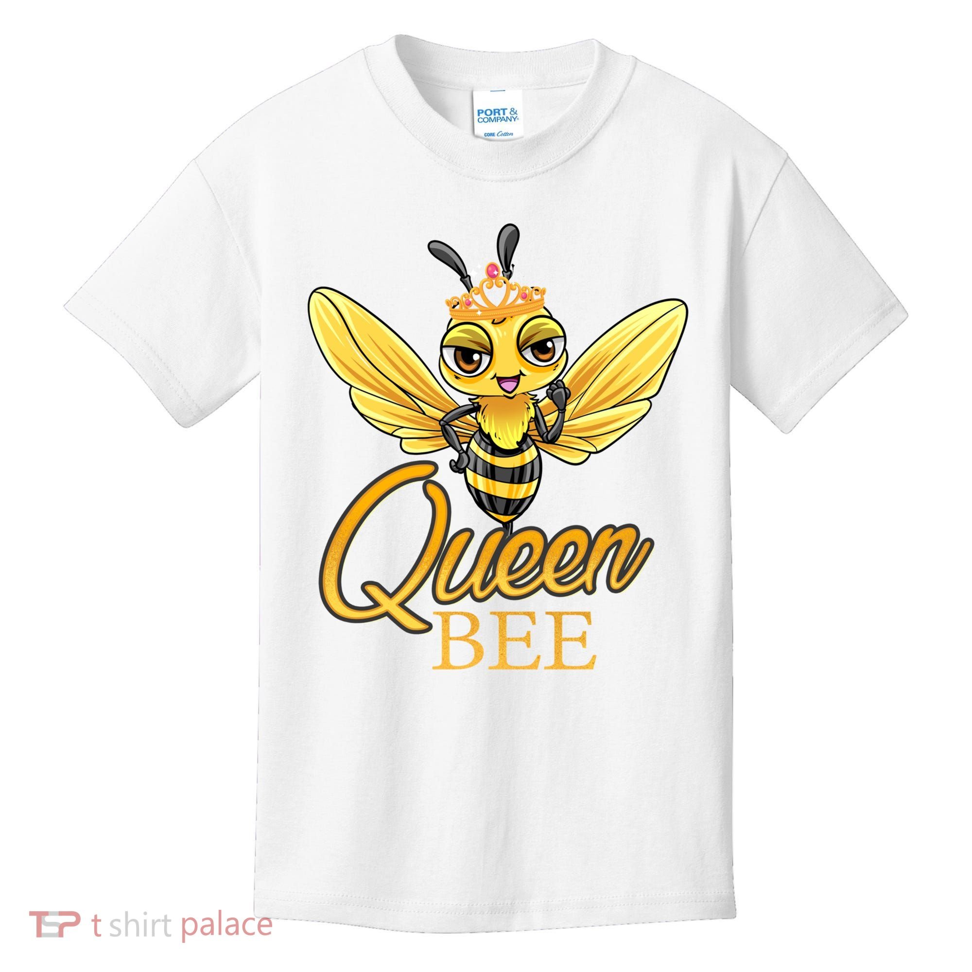 Queen Bee Crown Women Girls Honey Bee Hive Beekeeping Cool Gift Kids T-Shirt