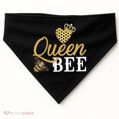 Queen Bee Crown Gift Beekeeper Valentine's Day Funny Gift USA-Made Doggie Bandana