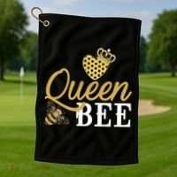 Queen Bee Crown Gift Beekeeper Valentine's Day Funny Gift Golf Towel thumb 1