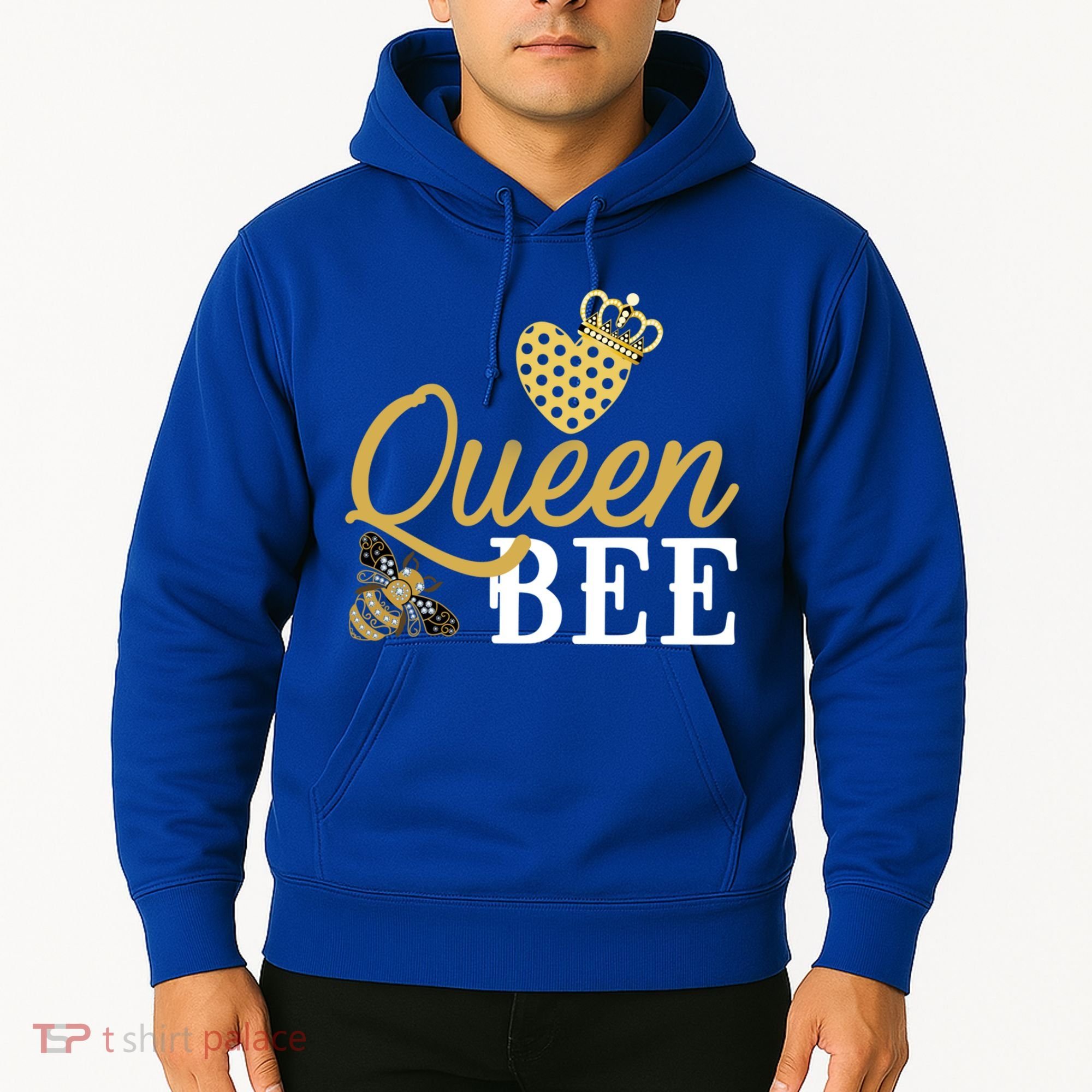 Queen Bee Crown Gift Beekeeper Valentine's Day Funny Gift Hoodie