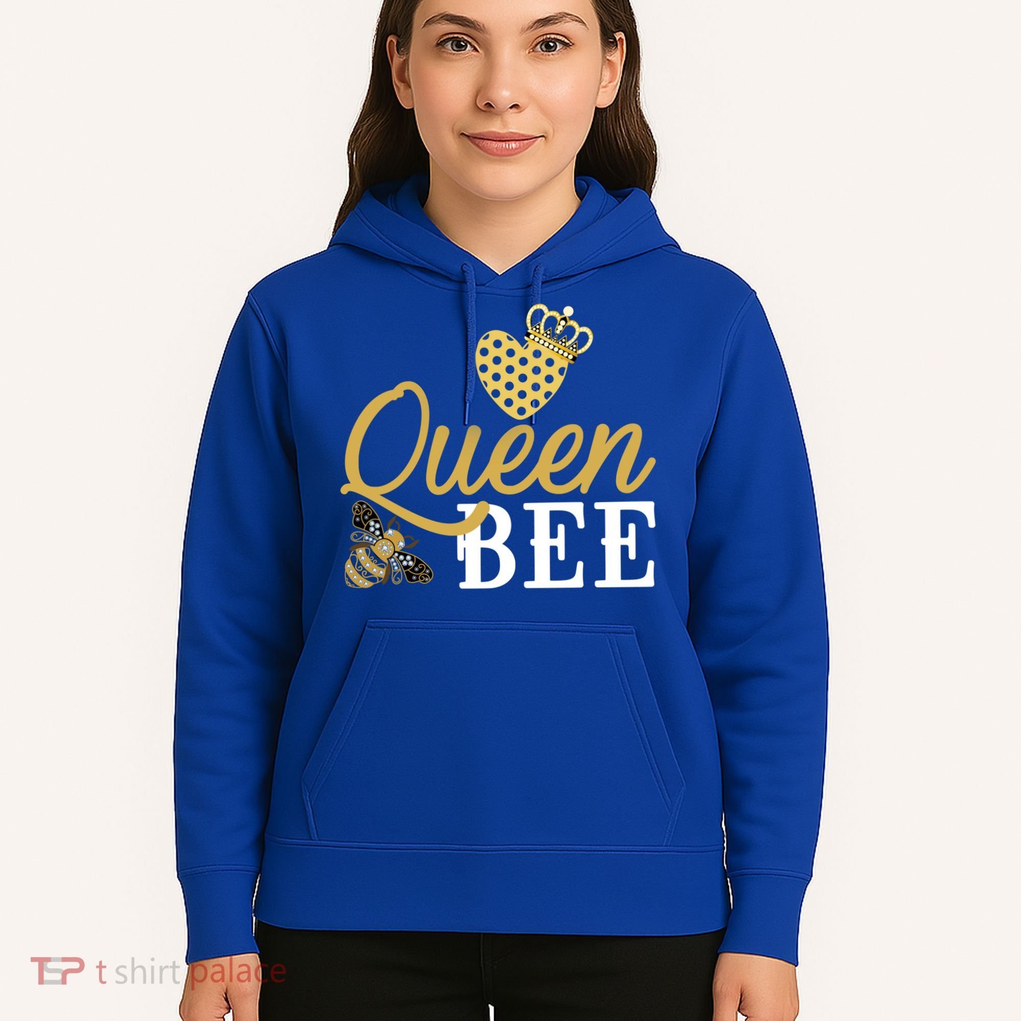 Queen Bee Crown Gift Beekeeper Valentine's Day Funny Gift Hoodie