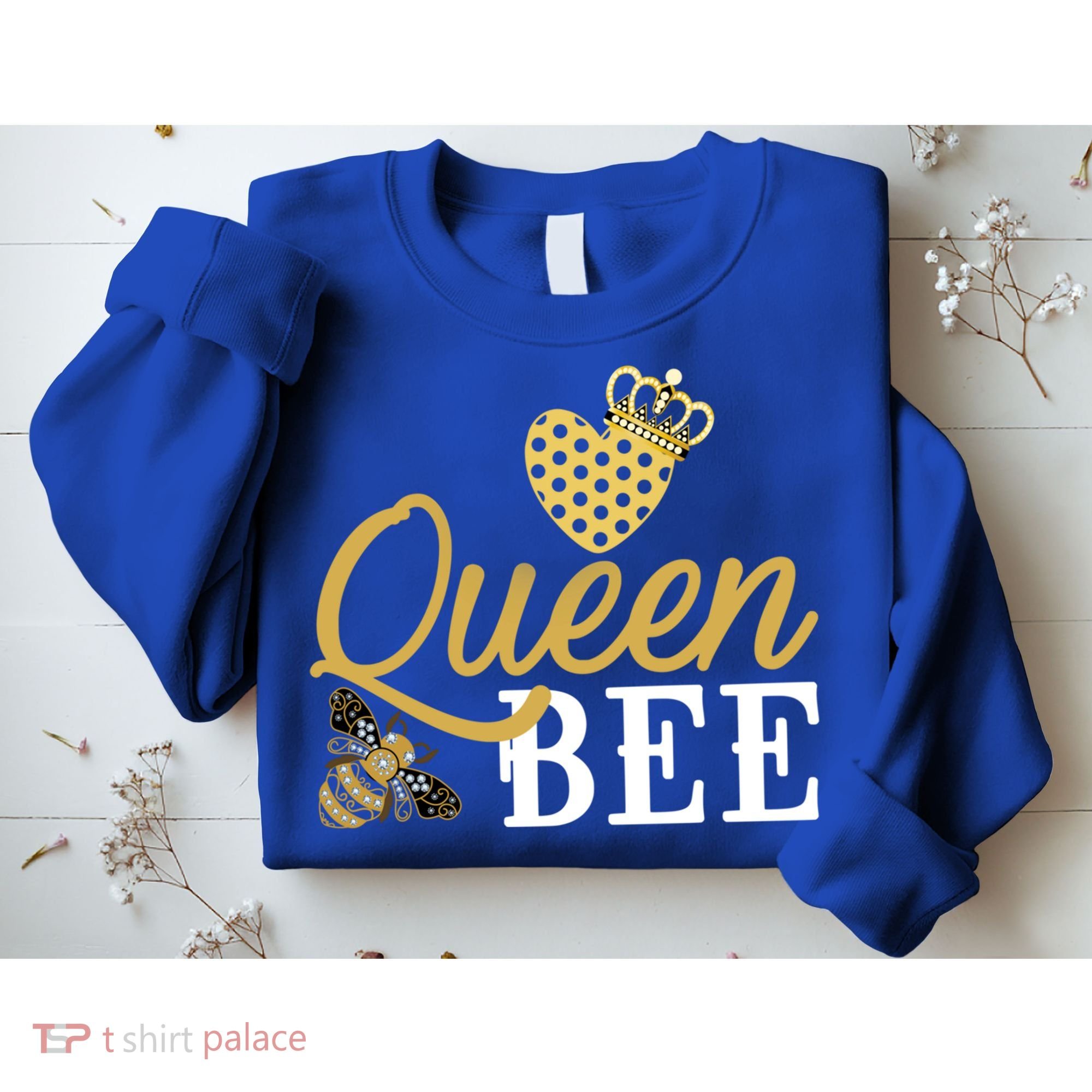 Queen Bee Crown Gift Beekeeper Valentine's Day Funny Gift Sweatshirt
