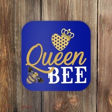 Queen Bee Crown Gift Beekeeper Valentine's Day Funny Gift Coaster
