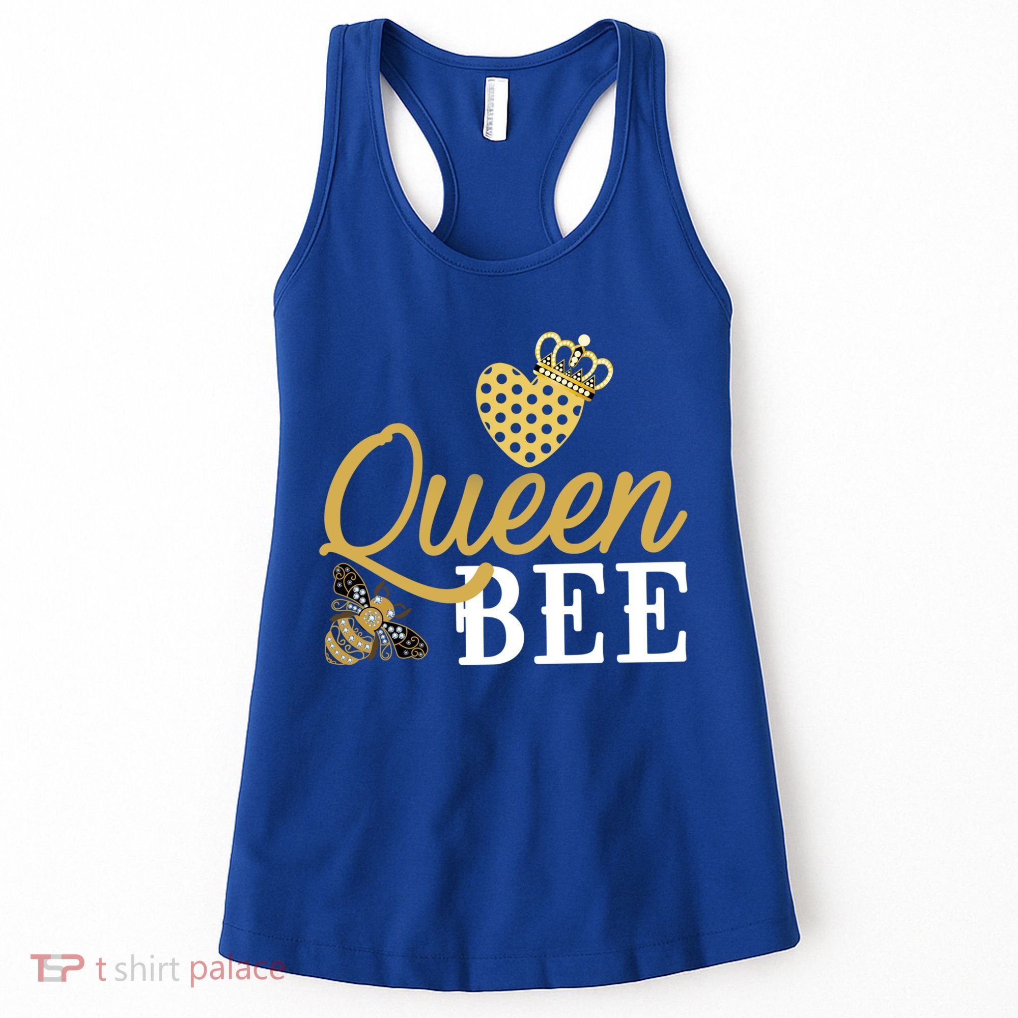 Queen Bee Crown Gift Beekeeper Valentine's Day Funny Gift Women's Tank Top