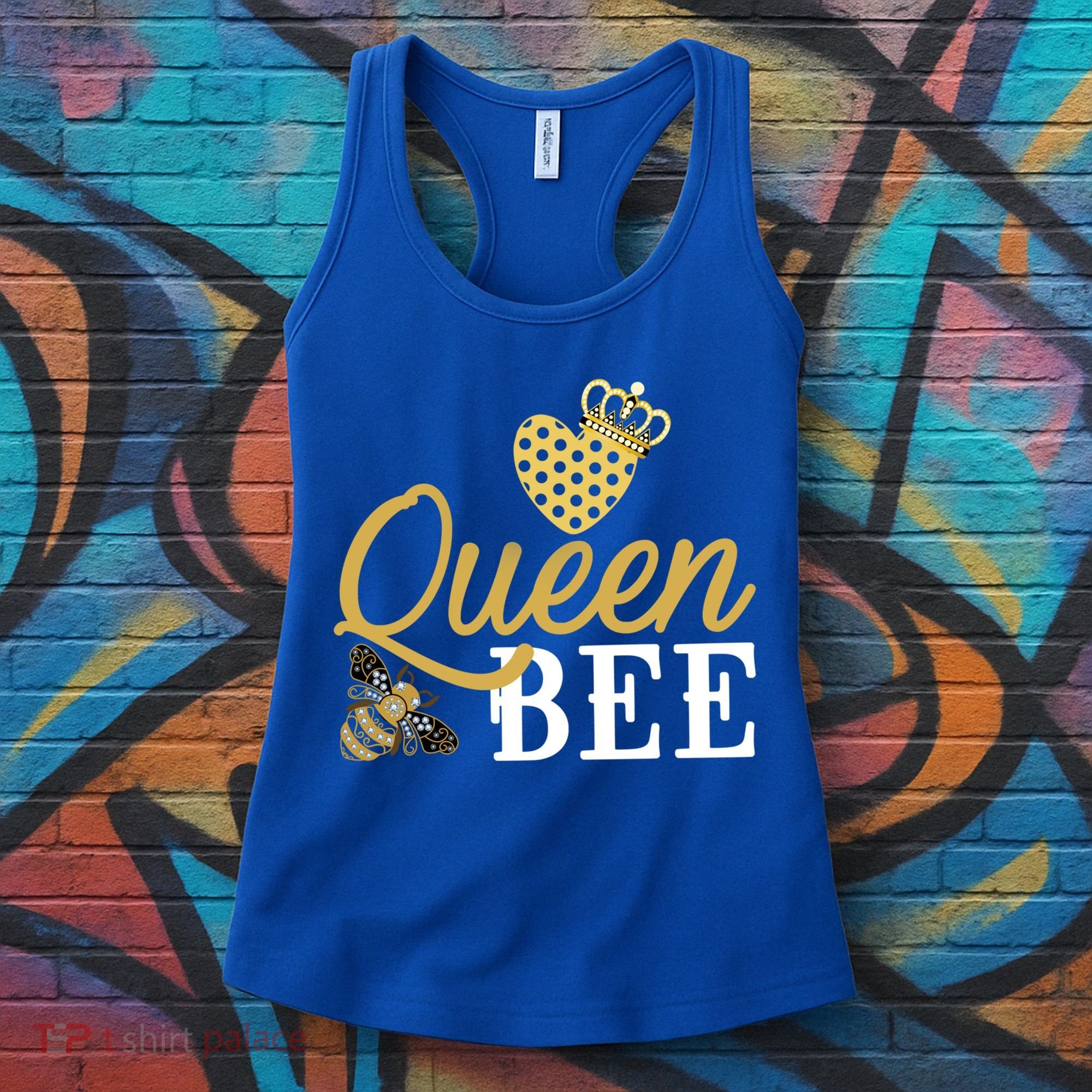 Queen Bee Crown Gift Beekeeper Valentine's Day Funny Gift Women's Tank Top