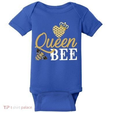Queen Bee Crown Gift Beekeeper Valentine's Day Funny Gift Baby Bodysuit