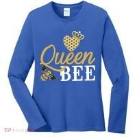 Queen Bee Crown Gift Beekeeper Valentine's Day Funny Gift Women's Long Sleeve Shirt thumb 0