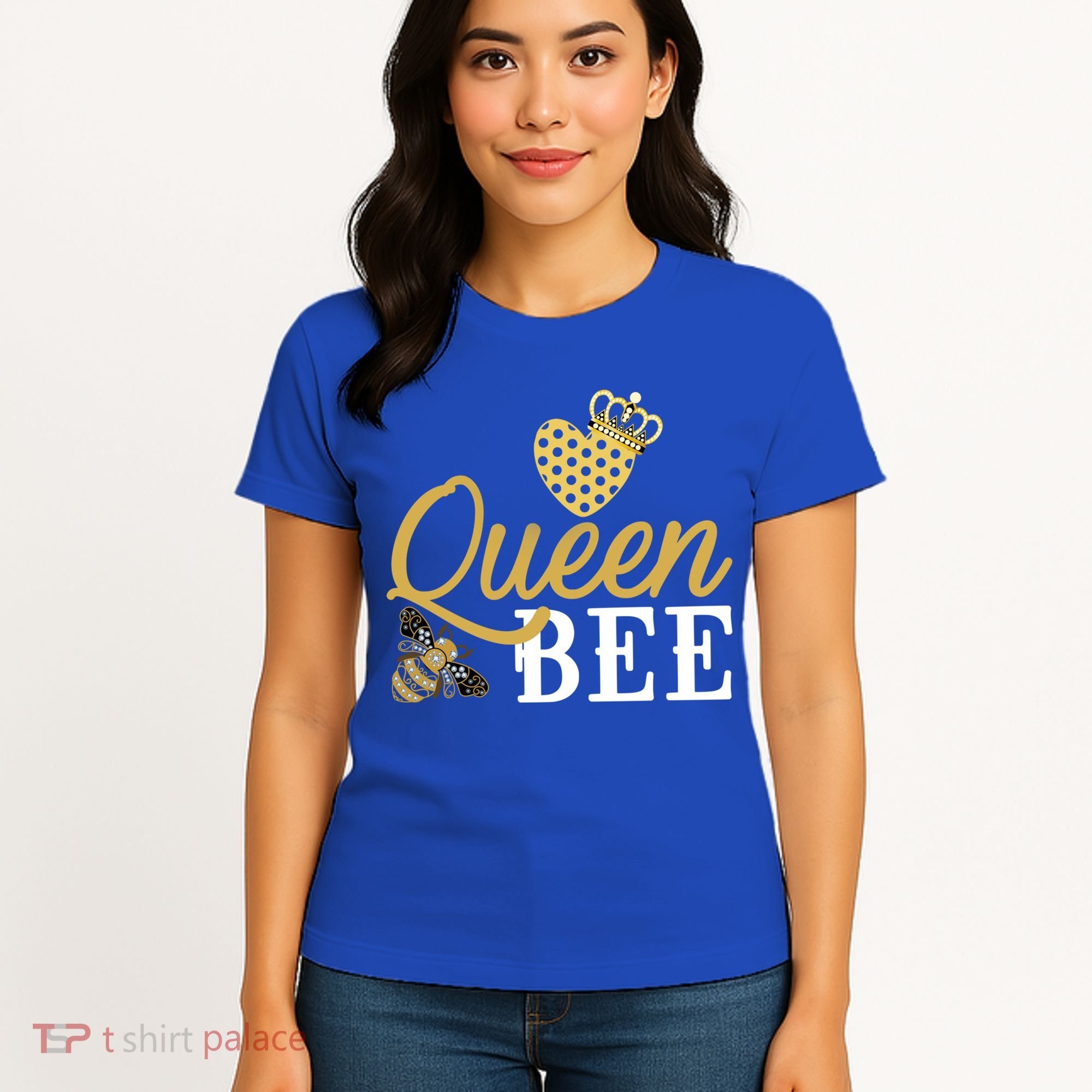 Queen Bee Crown Gift Beekeeper Valentine's Day Funny Gift Women's T-Shirt