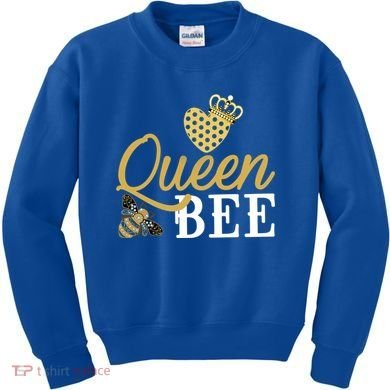 Queen Bee Crown Gift Beekeeper Valentine's Day Funny Gift Kids Sweatshirt