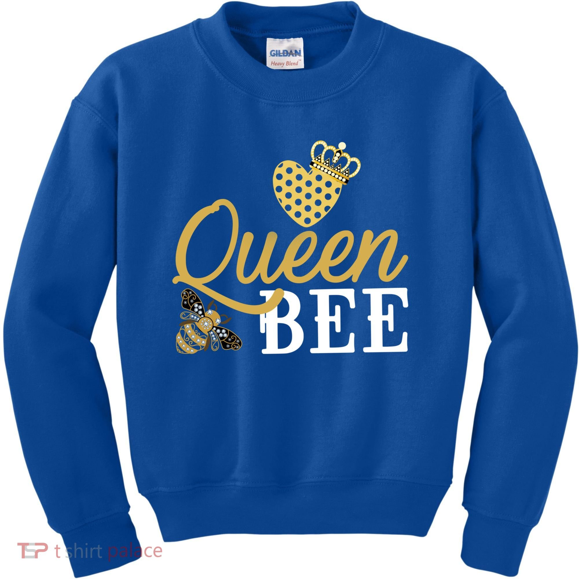 Queen Bee Crown Gift Beekeeper Valentine's Day Funny Gift Kids Sweatshirt