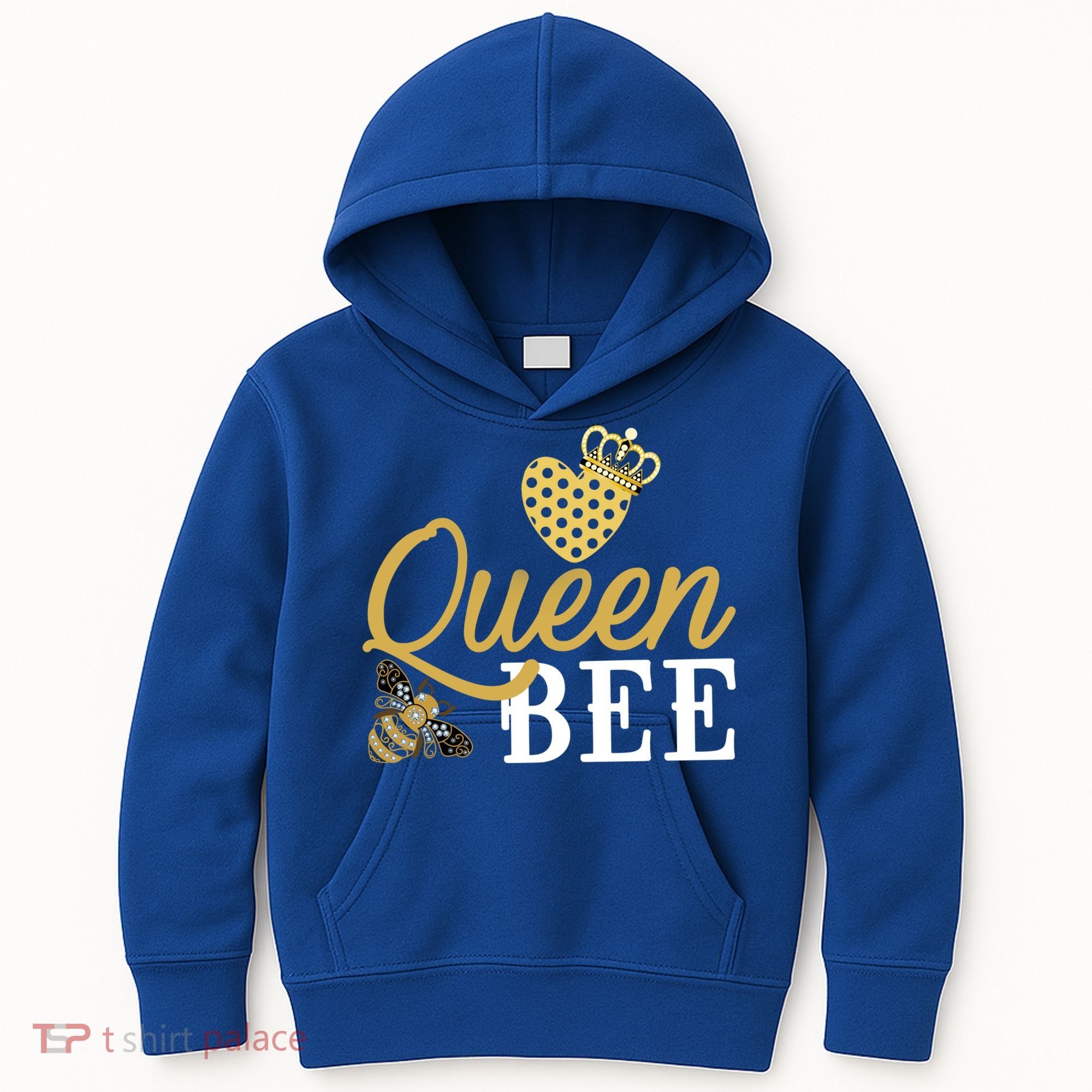 Queen Bee Crown Gift Beekeeper Valentine's Day Funny Gift Kids Hoodie