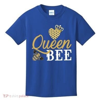 Queen Bee Crown Gift Beekeeper Valentine's Day Funny Gift Kids T-Shirt